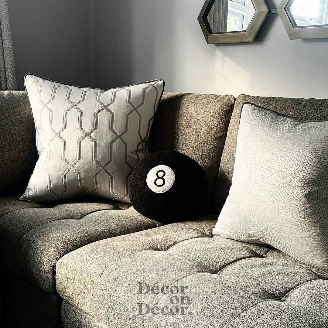 8 Ball Sphere Cushion – 25cm Decorative Throw Pillow for Bedroom & Living Room