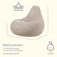 Beige Large Adult Bean Bag Chair (with Filling)