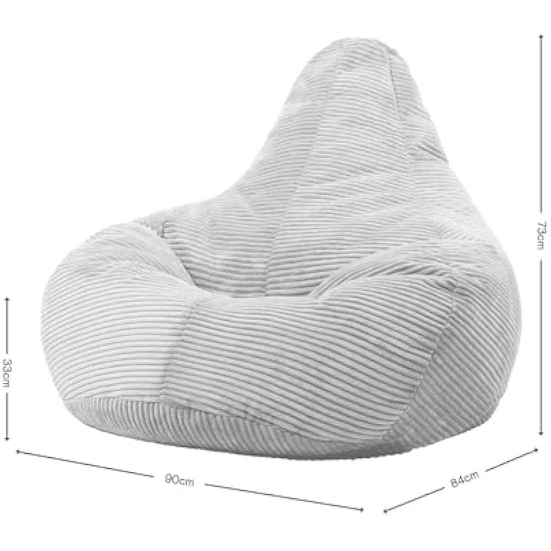 Large Adult Bean Bag Chair – Corduroy Lounge Chair with Filling