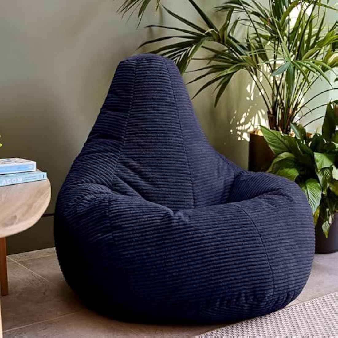 Navy Blue Large Adult Bean Bag Chair (with Filling)