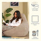 Beige Large Adult Bean Bag Chair (with Filling)