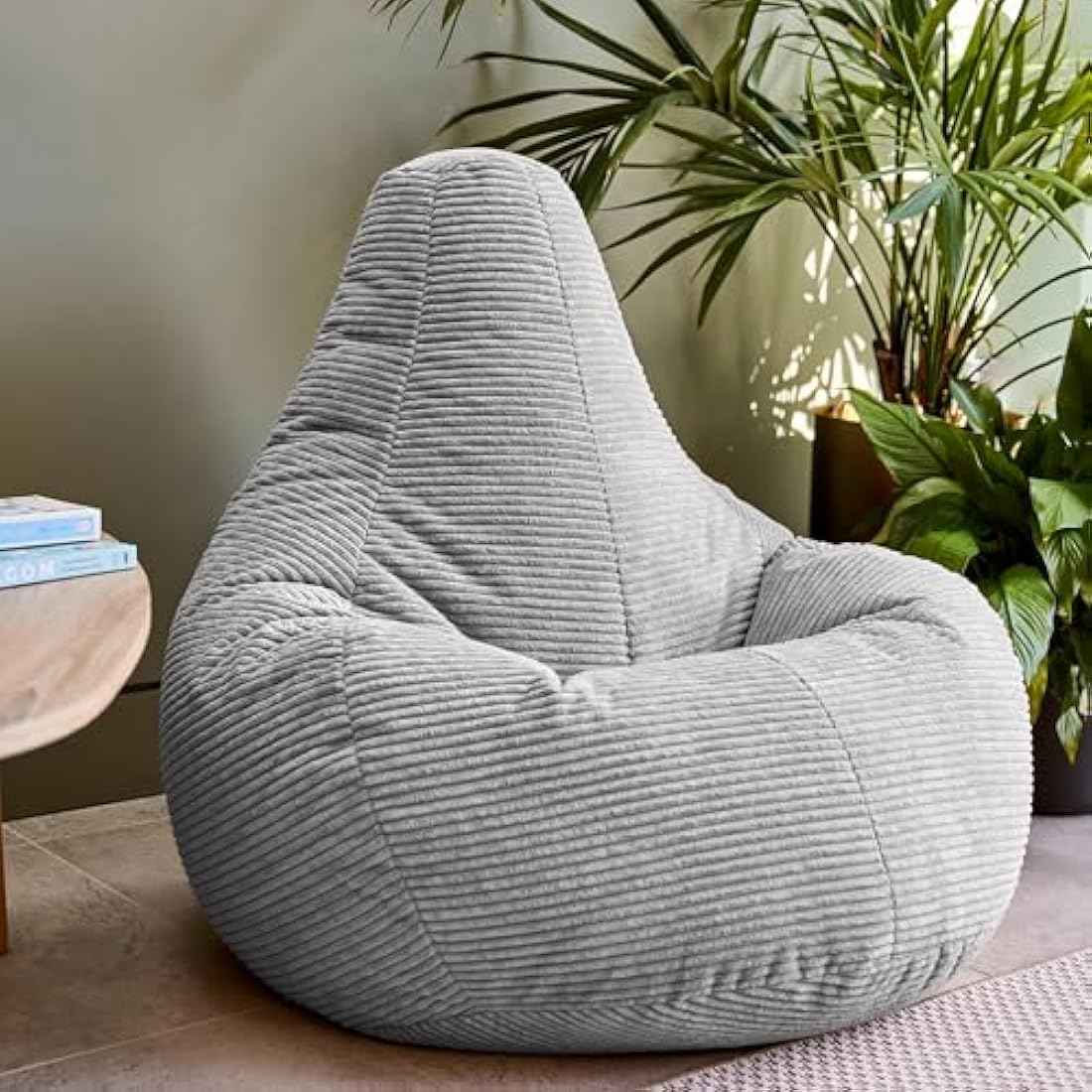 Grey Large Adult Bean Bag Chair (with Filling)