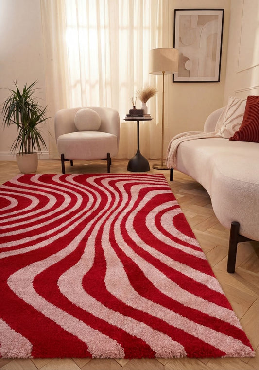 Joli Striped Red & Pink Rug