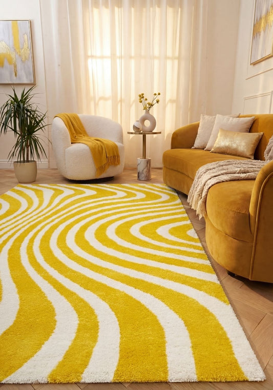 Joli Striped Yellow & White Rug