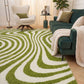 Joli Striped Green & White Rug