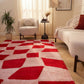 Joli Checkered Red & Pink Rug