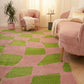 Joli Checkered Green & Pink Rug