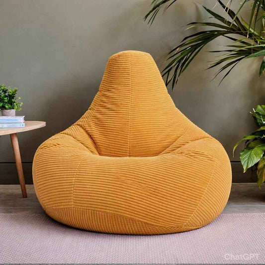 Yellow Large Adult Bean Bag Chair (with Filling)