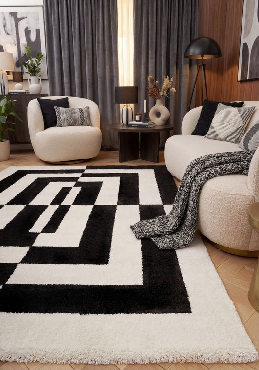 Geometric Rug – Modern Decorative Floor Rug for Living Room, Bedroom & Lounge