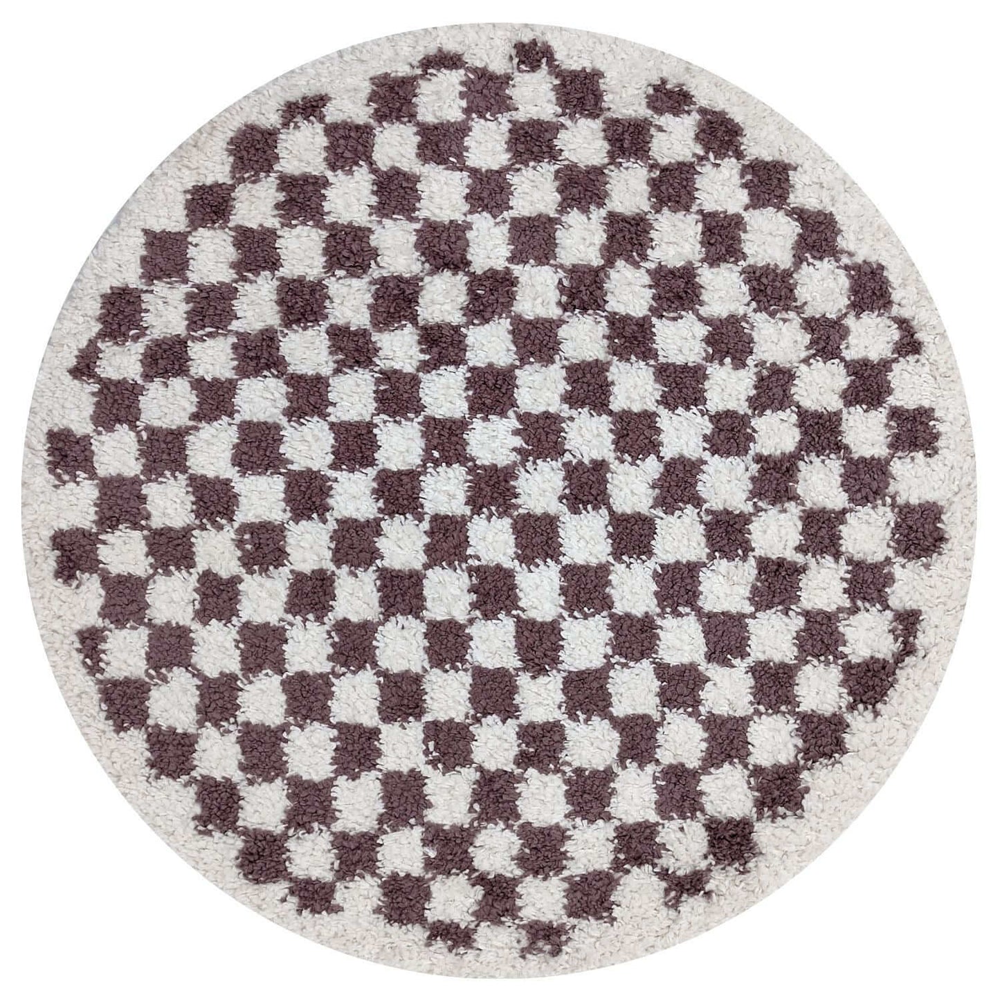 Moodi Shaggy Purple Mosscheck Rug