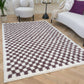 Moodi Shaggy Purple Mosscheck Rug