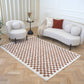 Checkered Shaggy Rug – Plush Decorative Floor Rug for Living Room, Bedroom & Hallway