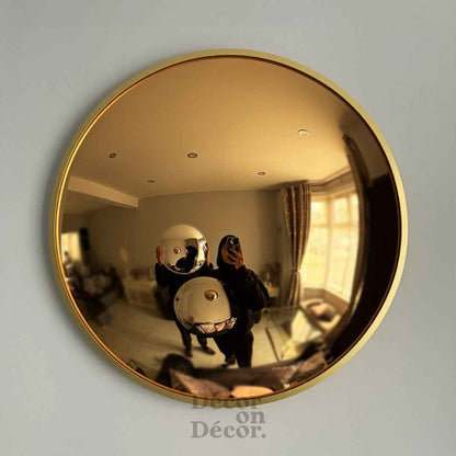 Bubble Mirror – 50.5cm Convex Wall Mirror with Matte Metal Frame (Gold, Black, Silver, Copper)