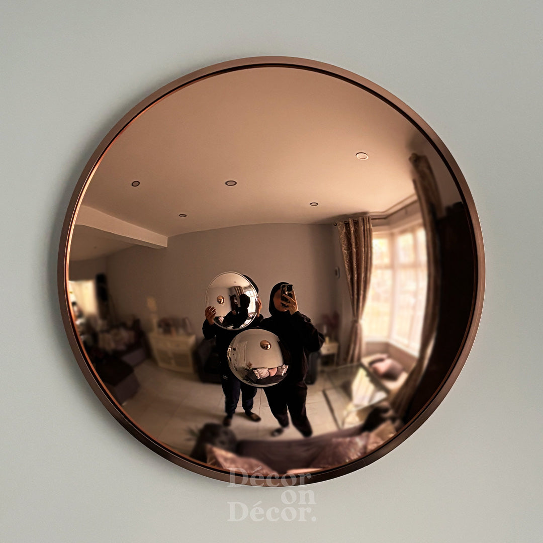 Bubble Mirror – 50.5cm Convex Wall Mirror with Matte Metal Frame (Gold, Black, Silver, Copper)