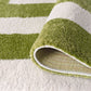 Joli Geometric Green & White Rug