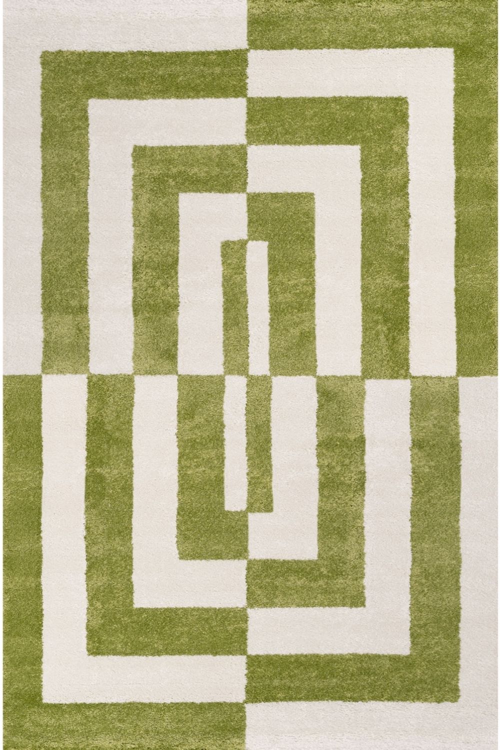 Joli Geometric Green & White Rug