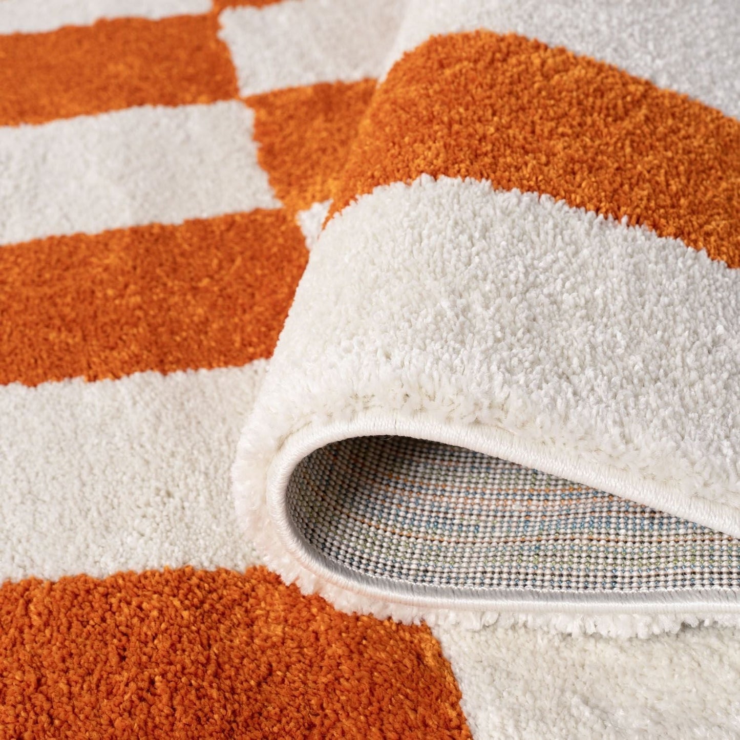 Joli Geometric Orange & White Rug