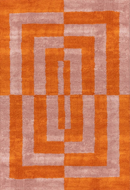Joli Geometric Orange & Pink Rug