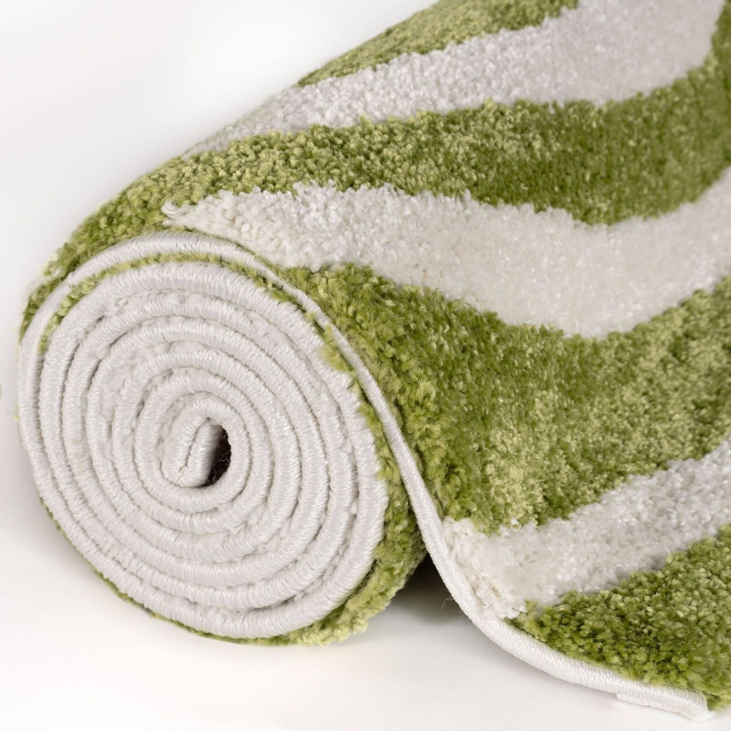 Joli Striped Green & White Rug