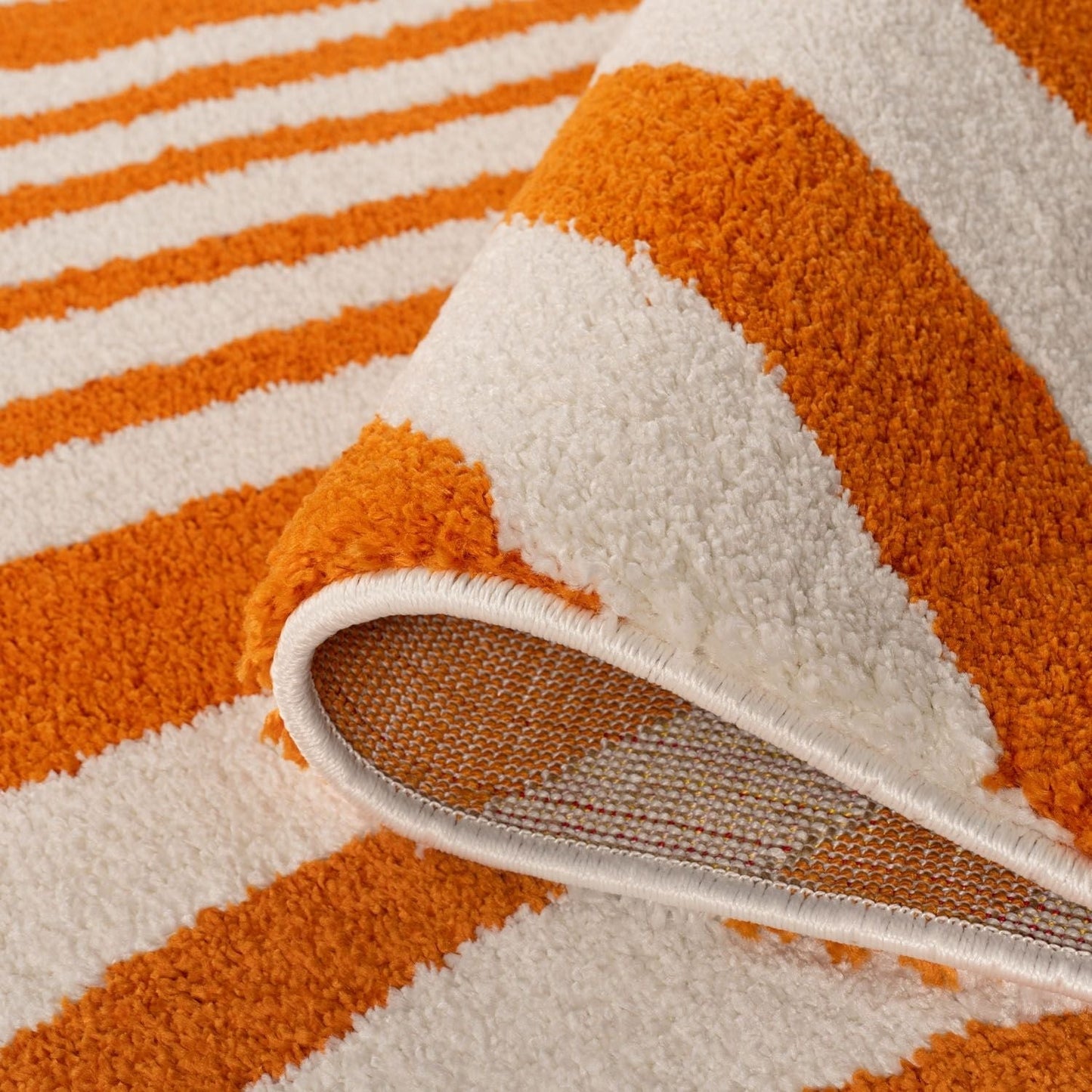 Joli Striped Orange & White Rug