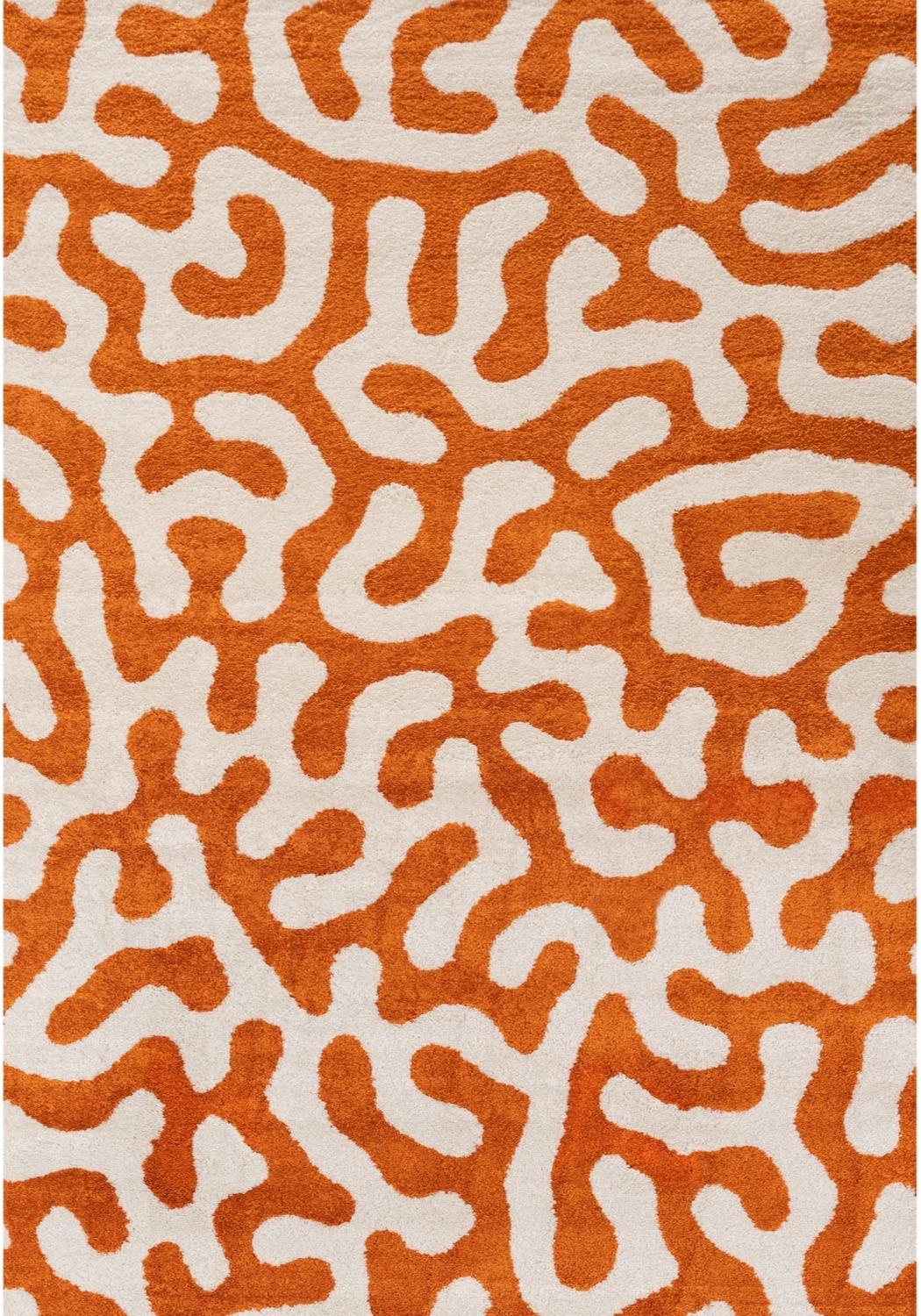 Joli Doodle Orange & White Rug