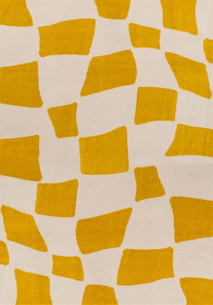 Joli Checkered Yellow & White Rug