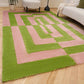 Joli Geometric Green & Pink Rug