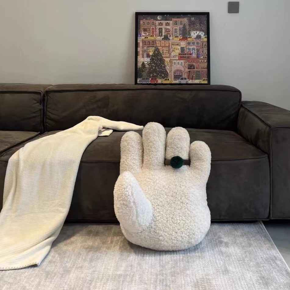 High-Five 3D Cushion – Palm-Shaped Decorative Pillow for Sofa, Bed & Reading Nook