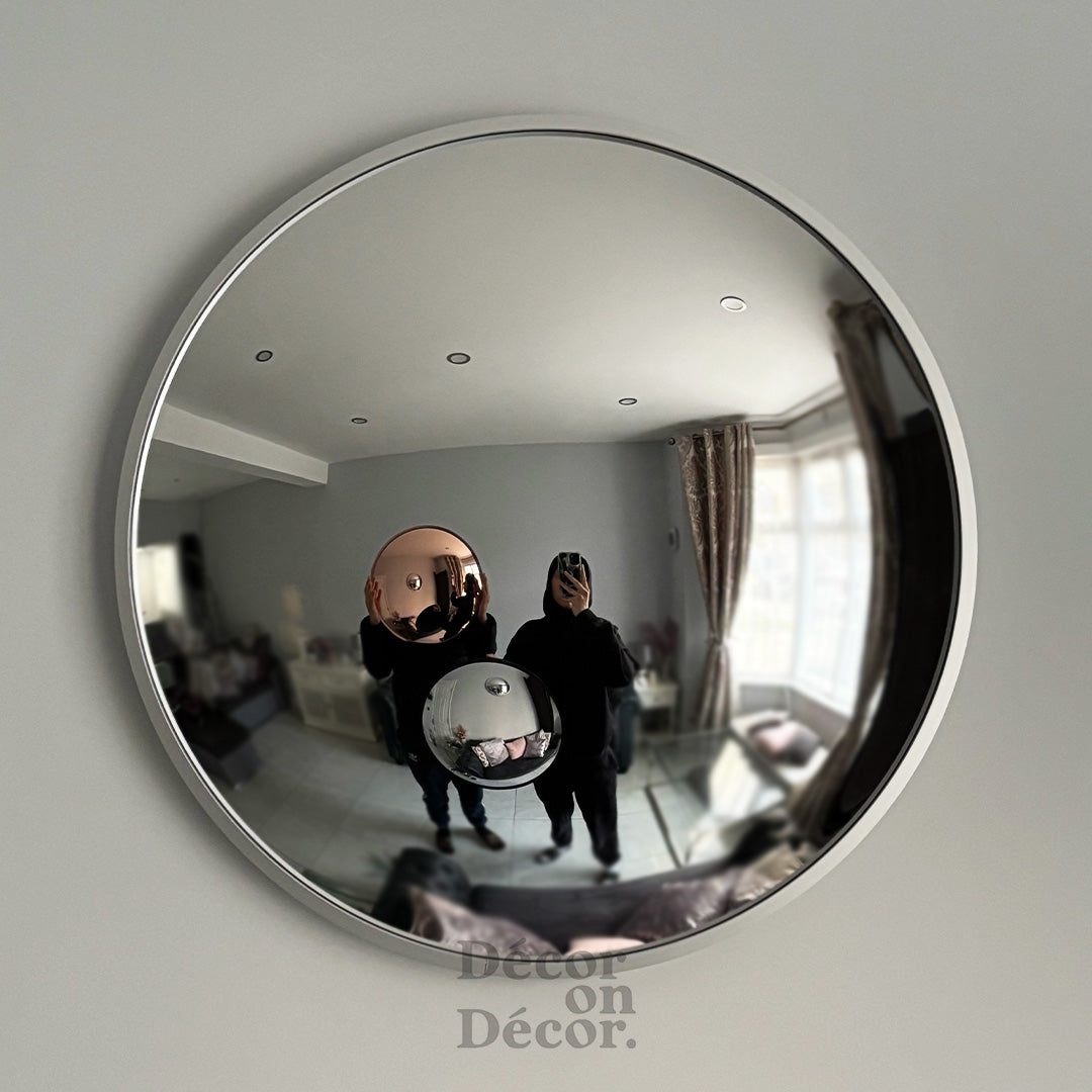 Bubble Mirror – 50.5cm Convex Wall Mirror with Matte Metal Frame (Gold, Black, Silver, Copper)